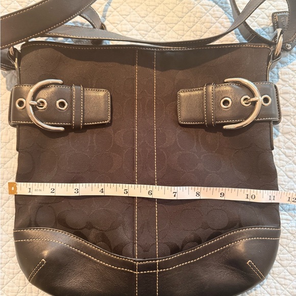 Coach Black Shoulder Bag with Silver Accents - Picture 12 of 12